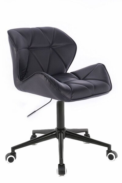 LuxuryForm Židle MILANO na černé podstavě s kolečky - černá