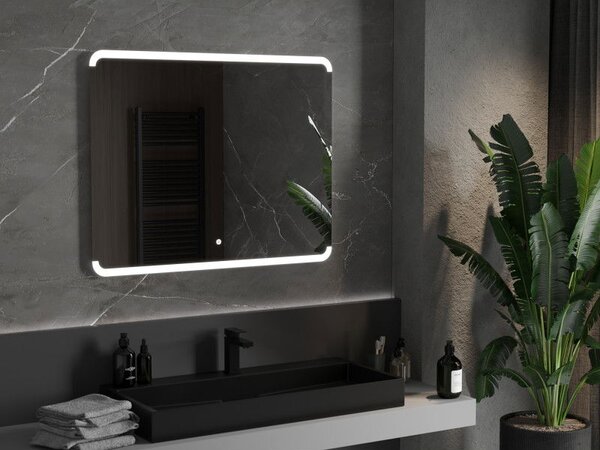 Mexen Nida osvětlené koupelnové zrcadlo 100 x 80 cm, LED 6000K, proti zamlžení - 9806-100-080-611-00
