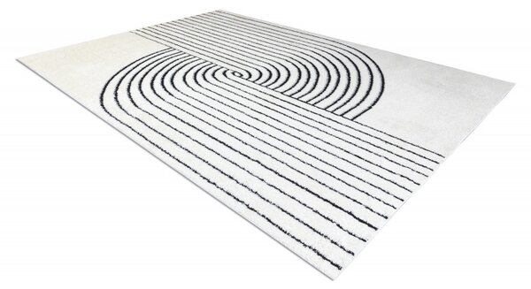 Dywany Łuszczów, Kusový koberec Mode 8587 geometric cream/black, 120x170, béžová, chodba / předsíň