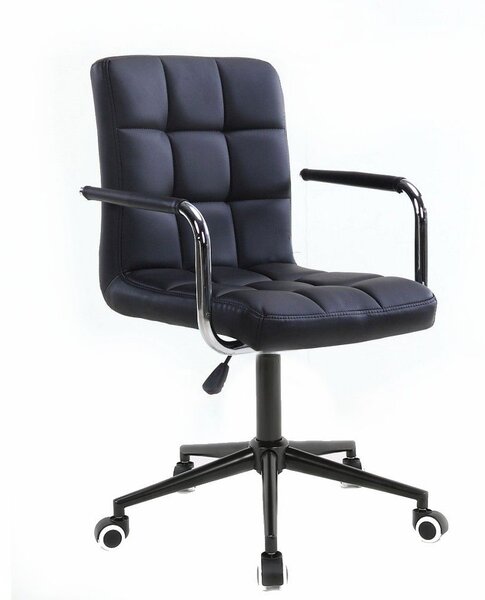 LuxuryForm Židle VERONA na černé podstavě s kolečky - černá