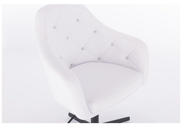 LuxuryForm DESIGN Křeslo ROMA na černém kříži - bílé