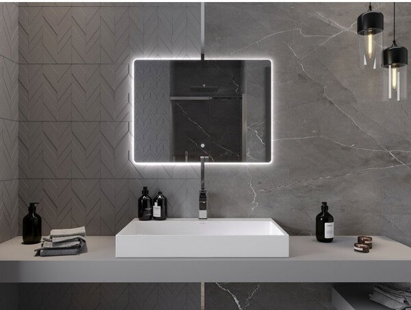 Mexen Sun koupelnové zrcadlo podsvícené 80 x 60 cm, LED 6000K, proti mlze - 9807-080-060-611-00