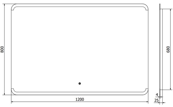 Mexen Nida, LED koupelnové zrcadlo s podsvícením 120x80 cm, 6000K, ochrana proti zamlžování, 9806-120-080-611-00