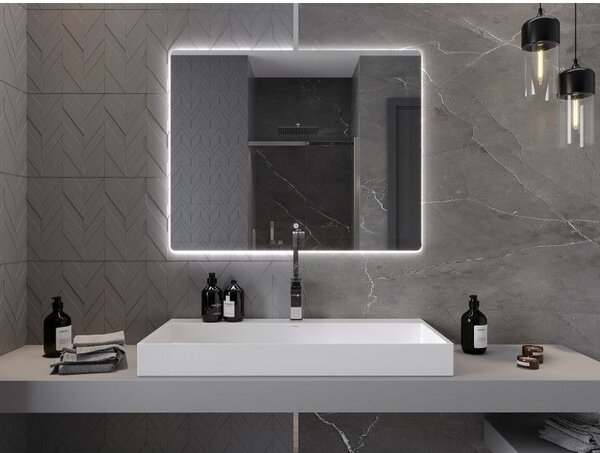 Mexen Sun koupelnové zrcadlo s osvětlením 100 x 80 cm, LED 6000K, proti zamlžení - 9807-100-080-611-00