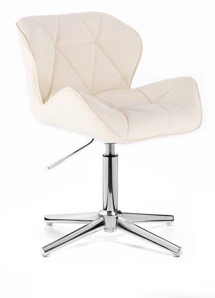 LuxuryForm DESIGN Otočná židle MILANO na stříbrném kříži - krémová