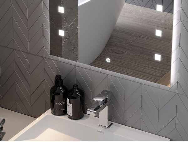 Mexen Ner zrcadlo koupelnové podsvícené 60 x 80 cm, LED 6000K, antivlna - 9809-060-080-611-00