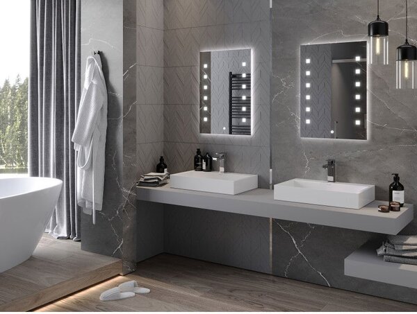 Mexen Ner koupelnové zrcadlo podsvícené 50 x 70 cm, LED 6000K, odmlžování - 9809-050-070-611-00