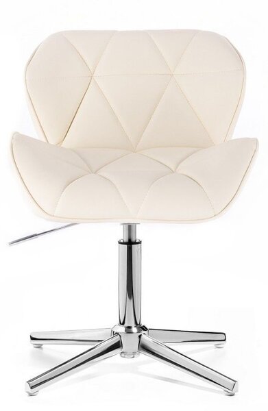 LuxuryForm DESIGN Otočná židle MILANO na stříbrném kříži - krémová