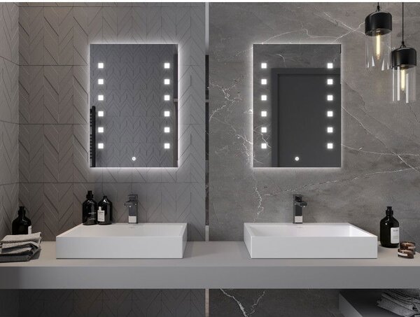 Mexen Ner koupelnové zrcadlo podsvícené 50 x 70 cm, LED 6000K, odmlžování - 9809-050-070-611-00