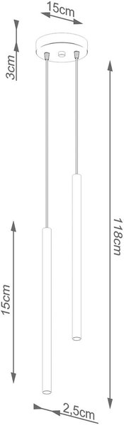 Sollux Lighting Pastelo závěsné svítidlo 2x8 W černá SL.1304