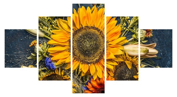 Obraz - Podzimní květiny (125x70 cm)