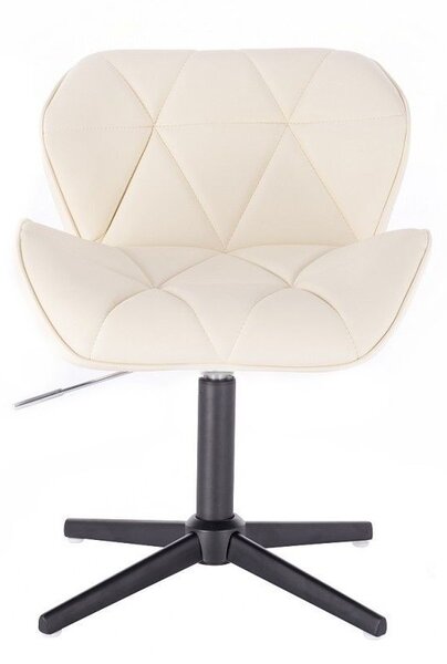 LuxuryForm DESIGN Otočná židle MILANO na černém kříži - krémová