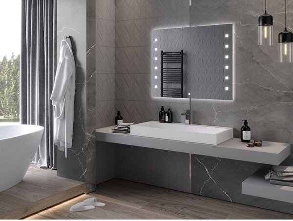 Mexen Ner podsvícené koupelnové zrcadlo 100 x 80 cm, LED 6000K, proti zamlžení - 9809-100-080-611-00