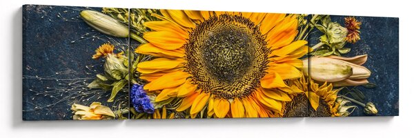 Obraz - Podzimní květiny (170x50 cm)