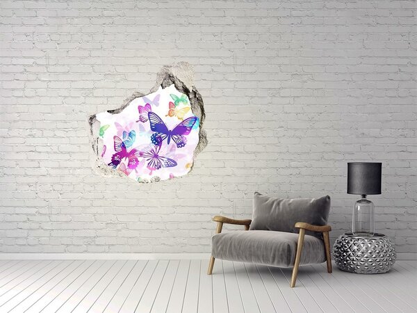 Díra 3D fototapeta na stěnu Barevní motýli nd-p-60051667