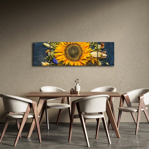 Obraz - Podzimní květiny (170x50 cm)