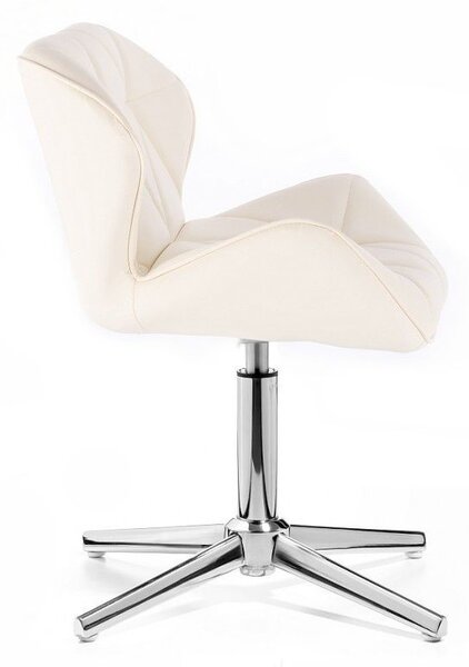 LuxuryForm DESIGN Otočná židle MILANO na stříbrném kříži - krémová