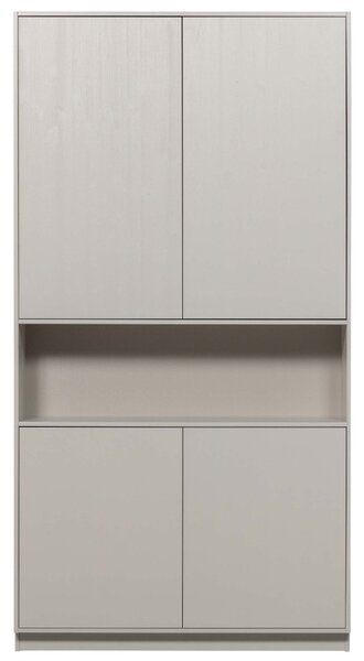 WOOOD Světle šedá dřevěná šatní skříň Frederica 210 x 110 cm