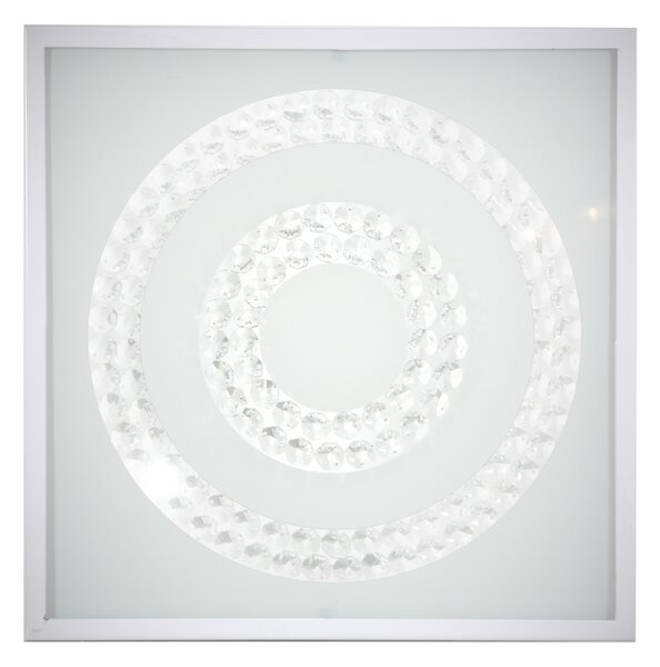 CLX LED nástěnné / stropní osvětlení ALBA, 16W, denní bílá, 29x29, hranaté, kruhy, bílé 10-64493