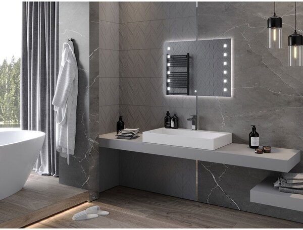 Mexen Ner zrcadlo do koupelny podsvícené 80 x 60 cm, LED 6000K, anti-mlha - 9809-080-060-611-00