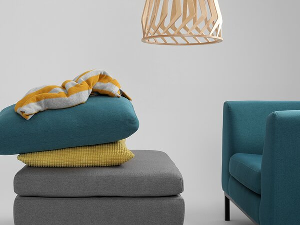 Nordic Design Ocelově šedá látková podnožka Samara