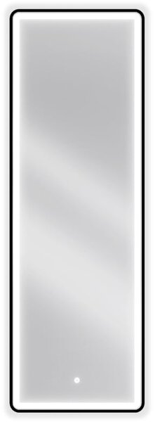 Mexen Coro zrcadlo koupelnové podsvícené 50 x 150 cm, LED 6000K, protimlžící, černý rám - 9817-050-150-611-70