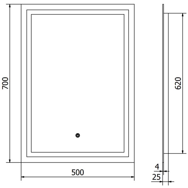 Mexen Miko podsvícené koupelnové zrcadlo 50 x 70 cm, LED 6000K, proti zamlžování - 9819-050-070-611-00