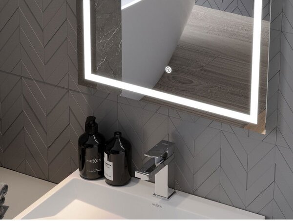 Mexen Miko koupelnové zrcadlo podsvícené 100 x 80 cm, LED 6000K, proti mlze - 9819-100-080-611-00
