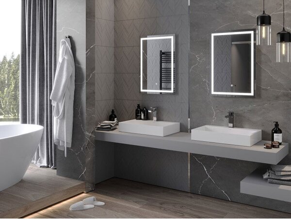 Mexen Miko podsvícené koupelnové zrcadlo 50 x 70 cm, LED 6000K, proti zamlžování - 9819-050-070-611-00