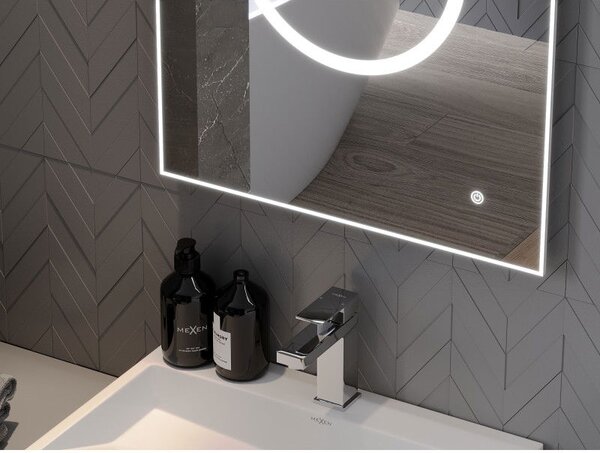 Mexen Koga podsvícené koupelnové zrcadlo 60 x 80 cm, LED 6000K, proti zamlžení - 9821-060-080-611-00