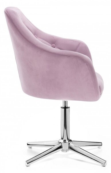 LuxuryForm DESIGN Křeslo ANDORA VELUR na stříbrném kříži - levandule
