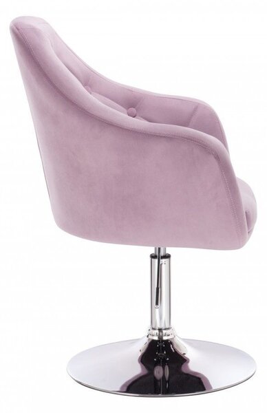 LuxuryForm DESIGN Křeslo ANDORA VELUR na stříbrném talíři - levandule