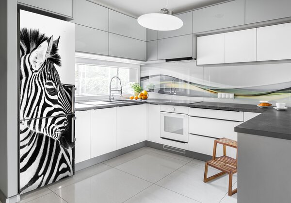 Nálepka fototapeta lednička Zebra ve sněhu FridgeStick-70x190-f-121577688