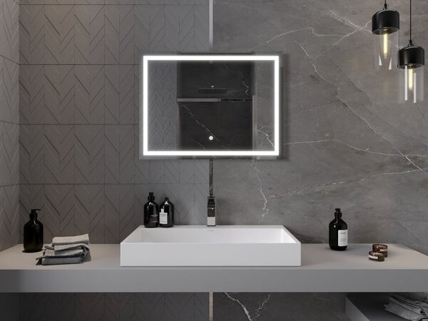 Mexen Miko osvětlené koupelnové zrcadlo 80 x 60 cm, LED 6000K, proti zamlžení - 9819-080-060-611-00