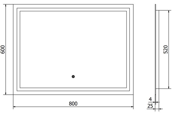 Mexen Miko koupelnové zrcadlo podsvícené 100 x 80 cm, LED 6000K, proti mlze - 9819-100-080-611-00