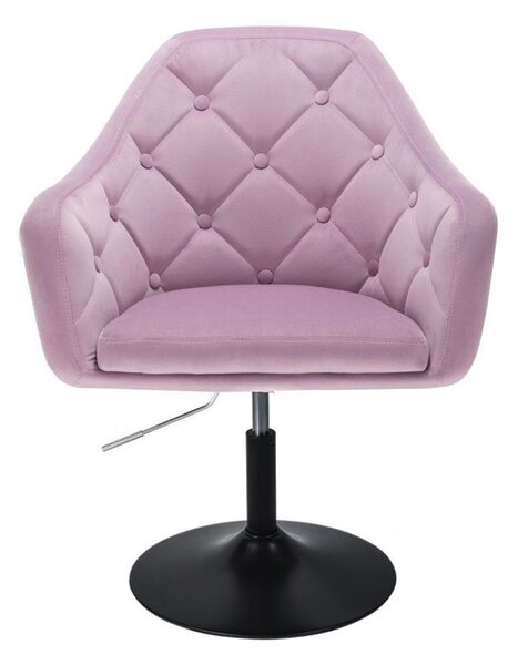 LuxuryForm DESIGN Křeslo ANDORA VELUR na černém talíři - levandule