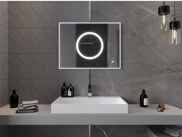Mexen Koga koupelnové zrcadlo s podsvícením 80 x 60 cm, LED 6000K, anti-mlha - 9821-080-060-611-00