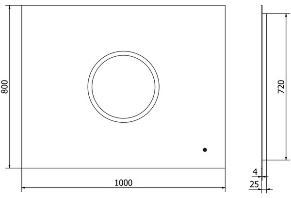 Mexen Koga zrcadlo koupelnové podsvícené 100 x 80 cm, LED 6000K, proti mlze - 9821-100-080-611-00