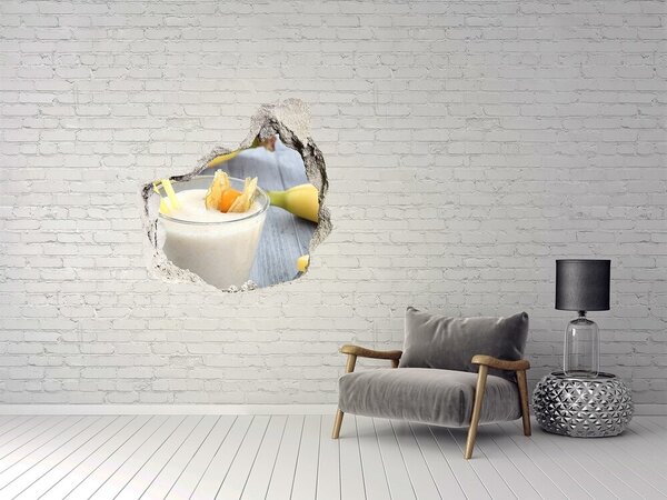 Nálepka 3D díra na zeď Bananový koktejl nd-p-61260830