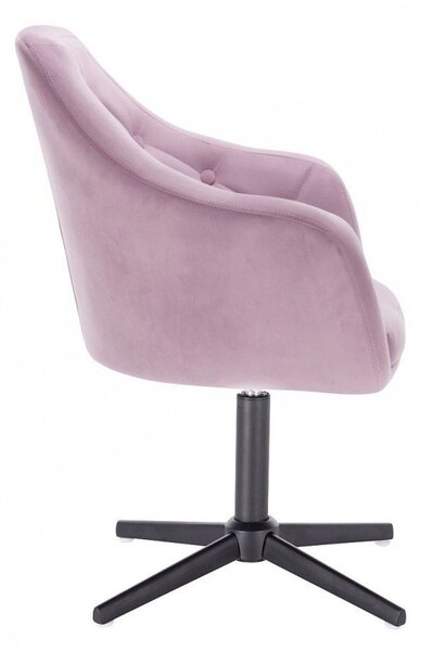 LuxuryForm DESIGN Křeslo ANDORA VELUR na černém kříži - levandule