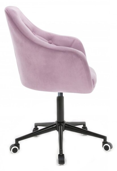 LuxuryForm DESIGN Křeslo ANDORA VELUR na černé podstavě s kolečky - levandule