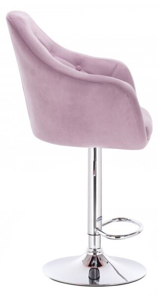 LuxuryForm DESIGN Barová židle ANDORA VELUR na stříbrném talíři - levandule