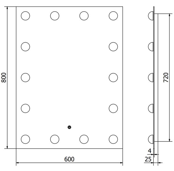 Mexen Dona koupelnové zrcadlo s podsvícením 60 x 80 cm, LED 6000K, antivápara - 9818-060-080-611-00