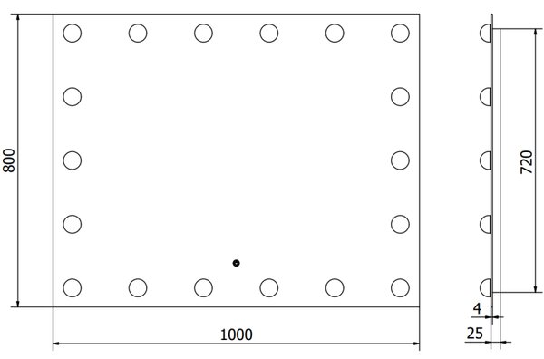 Mexen Dona osvětlené koupelnové zrcadlo 100 x 80 cm, LED 6000K, antikondenzace - 9818-100-080-611-00