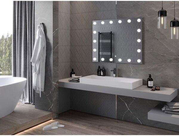 Mexen Dona osvětlené koupelnové zrcadlo 100 x 80 cm, LED 6000K, antikondenzace - 9818-100-080-611-00