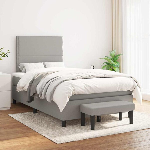 Box spring postel s matrací světle šedá 120x190 cm textil 3270348