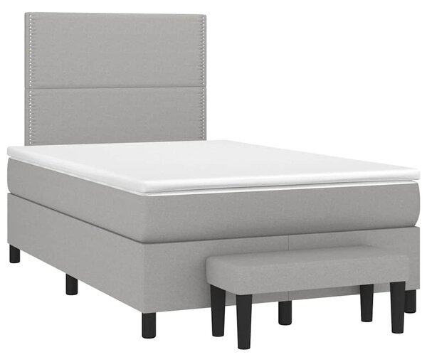 Box spring postel s matrací světle šedá 120x190 cm textil 3270348