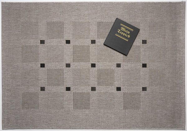 Devos Caby (DC Carpets), Kusový koberec FLOORLUX Silver/Black 20079 – na ven i na doma, 120x170, béžová, chodba / předsíň