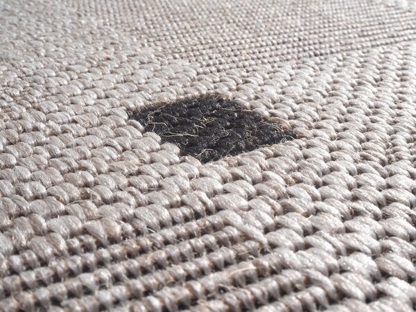Devos Caby (DC Carpets), Kusový koberec FLOORLUX Silver/Black 20079 – na ven i na doma, 120x170, béžová, chodba / předsíň