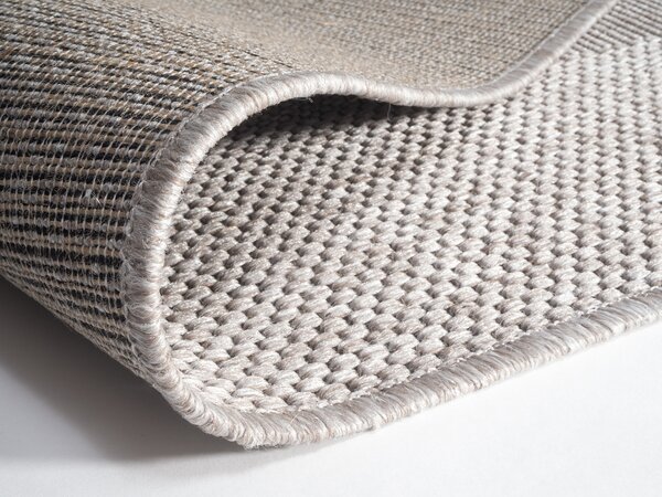 Devos Caby (DC Carpets), Kusový koberec FLOORLUX Silver/Black 20079 – na ven i na doma, 120x170, béžová, chodba / předsíň